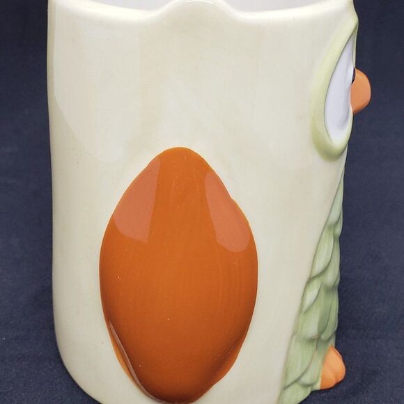 Owl Shaped Ceramic Mug-Green & Orange by TAG 12oz - Picture 2 of 8